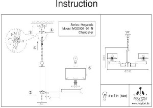 Подвесная люстра Megapolis MOD906-08-N