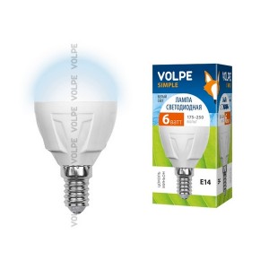 Лампочка светодиодная  LED-G45-6W/NW/E14/FR/S картон