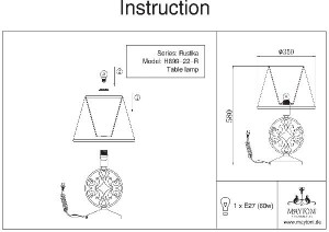 Интерьерная настольная лампа Rustika H899-22-R