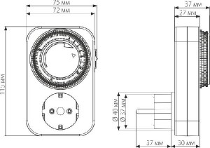 Розетка TMH-M-1 16A x1 IP20 Белый