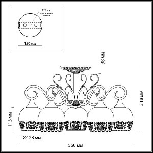 Потолочная люстра Biancopa 3505/5C