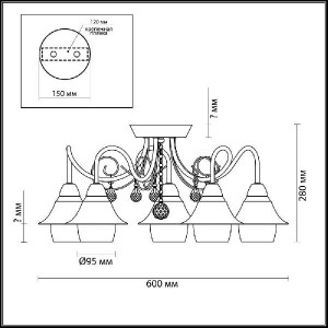 Потолочная люстра Brittany 3685/5C