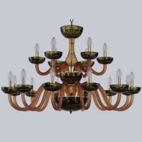 Подвесная люстра 1308 1308/12+6/360/2d G Am/Amber-Green/H-1J