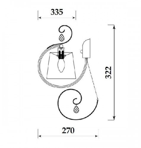 Бра Simone FR2020-WL-01-BZ