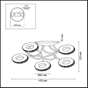 Потолочная люстра Binaretu 3602/30CL