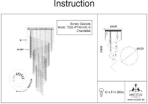 Потолочная люстра Cascade DIA522-CL-12-G