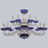 Подвесная люстра 1308 1308/12+6/360/2d G Cl/Clear-Blue/H-1I