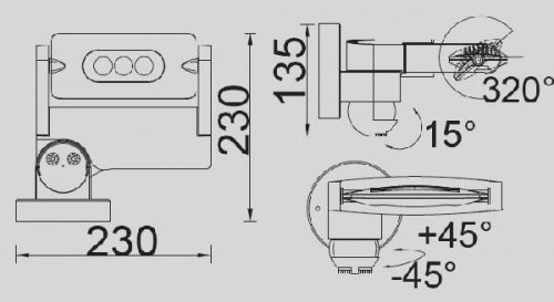 Настенный светильник уличный  W6144S-1-PIR