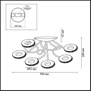 Потолочная люстра Binaretu 3602/36CL