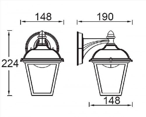 Настенный фонарь уличный  W2612S-3K Bl