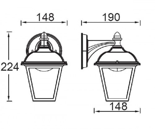 Настенный фонарь уличный  W2612S-3K Gb