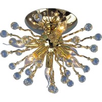 Потолочная люстра 66070 06 6070 0383 06 gold + white crystal ASFOUR