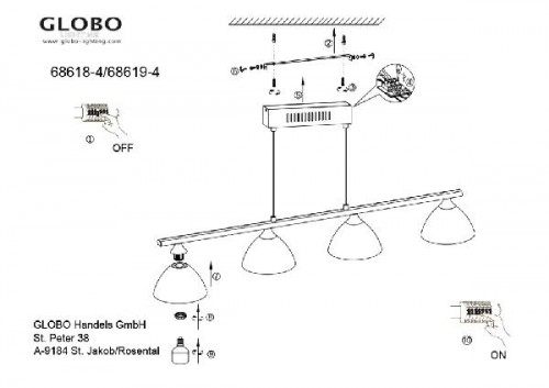 Подвесной светильник Ruben 68618-4