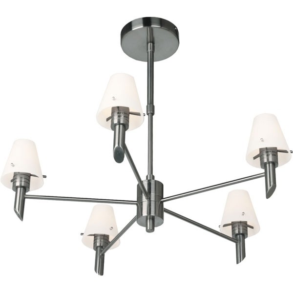Потолочная люстра P-796 P-796/5 satin chrome Потолочная люстра P-796 P-796/5 satin chrome