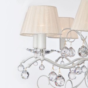 Подвесная люстра Эстель 10058/8 белый с золотом/прозрачный хрусталь Strotskis