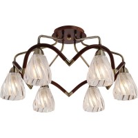 Потолочная люстра 407 407-06-53ABW antique brass + walnut