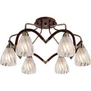 Потолочная люстра 407 407-06-53ABW antique brass + walnut
