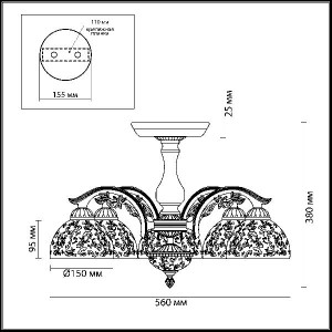 Потолочная люстра Sligo 2947/5C