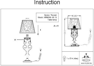 Интерьерная настольная лампа Triumph ARM288-00-G