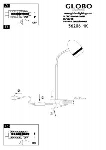 Интерьерная настольная лампа Manjola 56206-1K