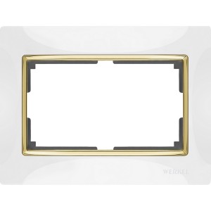 Рамка Белый,Золото WL03-Frame-01-DBL-white-GD