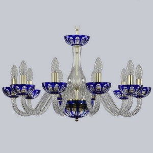 Подвесная люстра 1308 1308/10/240 G Cl/Clear-Blue/H-1H
