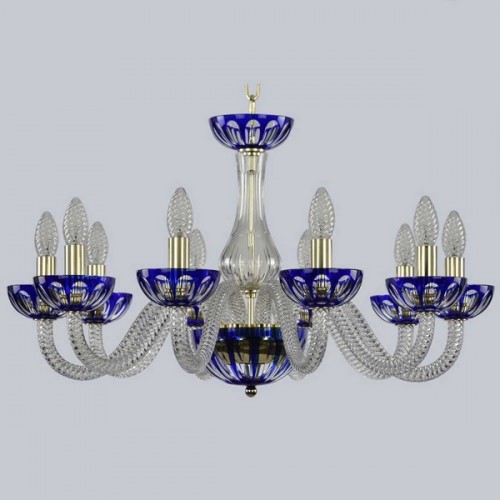 Подвесная люстра 1308 1308/10/240 G Cl/Clear-Blue/H-1H
