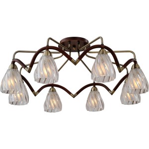 Потолочная люстра 407 407-08-53ABW antique brass + walnut