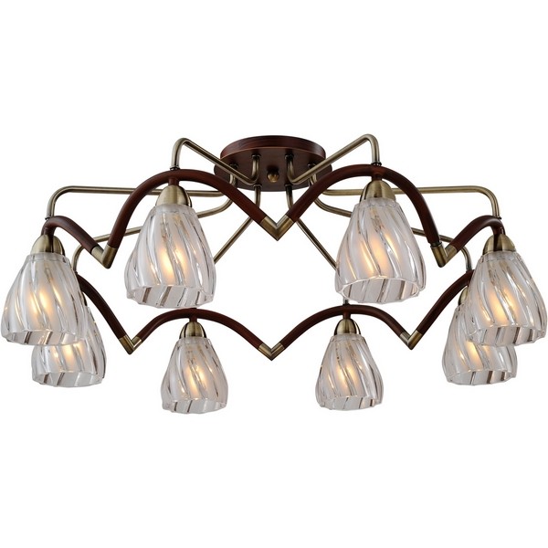 Потолочная люстра 407 407-08-53ABW antique brass + walnut Потолочная люстра 407 407-08-53ABW antique brass + walnut