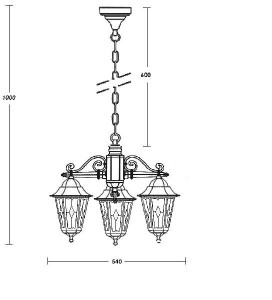 Уличный светильник подвесной 79870/3 lg Gb