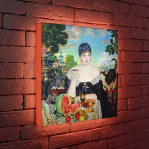 Лайтбокс Кустодиев "Купчиха за чаем" 45-45-d-127