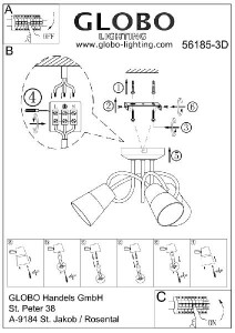 Потолочная люстра Tieka 56185-3D
