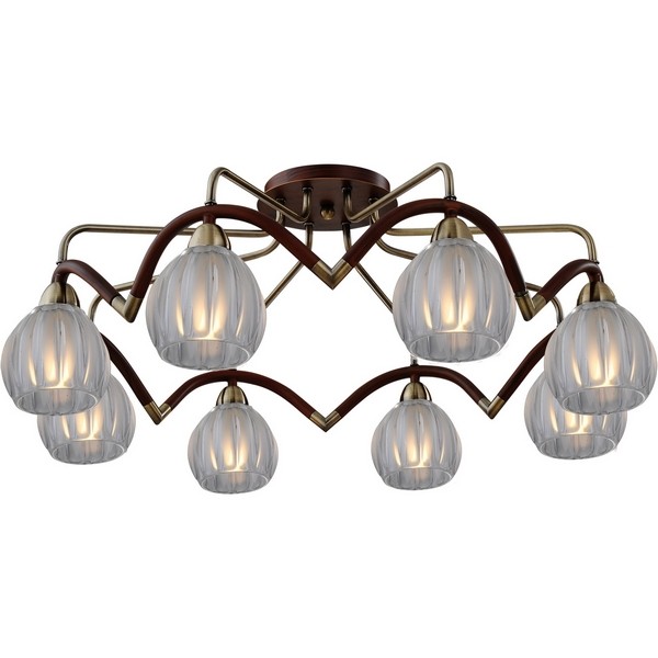 Потолочная люстра 407 407-08-53ABWBB antique brass + walnut Потолочная люстра 407 407-08-53ABWBB antique brass + walnut
