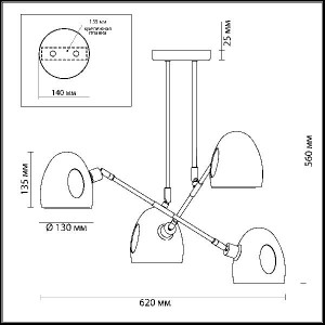 Потолочная люстра Noah 4434/4C