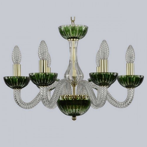 Подвесная люстра 1308 1308/6/165 G Cl/Clear-Green/H-1K