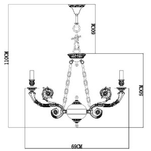 Подвесная люстра Luisa A7024LM-8WG