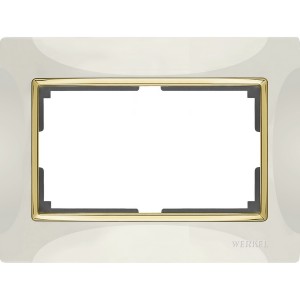 Рамка Слоновая Кость,Золото WL03-Frame-01-DBL-ivory-GD
