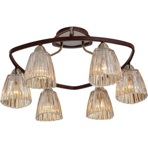 Потолочная люстра 408 408-06-53 antique brass + walnut