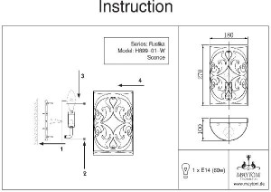 Настенный светильник Rustika H899-01-W