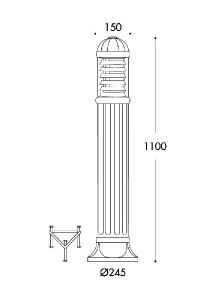 Наземный фонарь Sauro D15.555.000.AXE27H.FC1