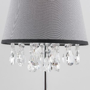 Интерьерная настольная лампа Opera 01036/1 хром/прозрачный хрусталь Strotskis