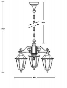 Уличный светильник подвесной 79870/3M W