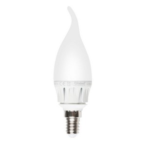 Лампочка светодиодная  LED-CW37-6W/NW/E14/FR ALM01WH пластик