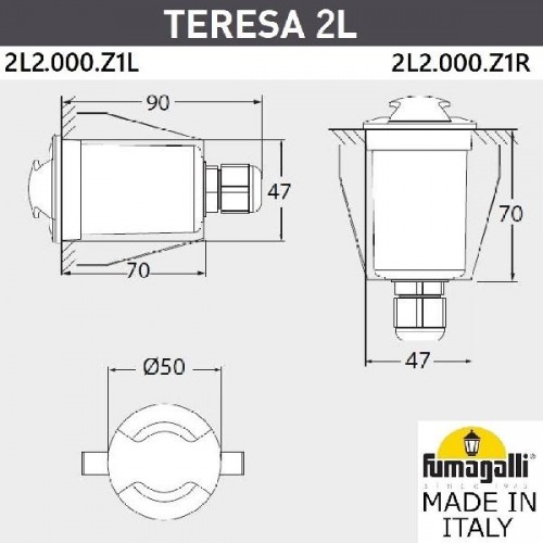 Встраиваемый светильник уличный Teresa 2L2.000.000.ALZ1L
