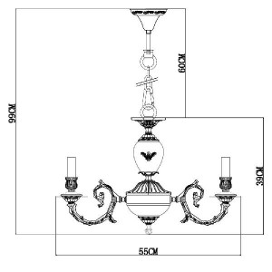 Подвесная люстра Luisa A8020LM-5WG