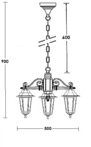 Уличный светильник подвесной 79870/3S Gb