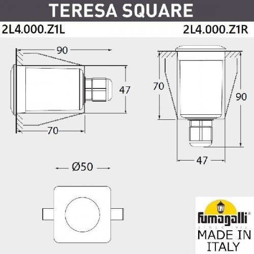 Встраиваемый светильник уличный Teresa 2L4.000.000.ALZ1L