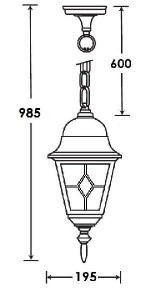 Уличный светильник подвесной 79905M lgG Bl