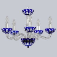 Подвесная люстра 1309 1309/5/165 Ni Cl/Clear-Blue/H-1H