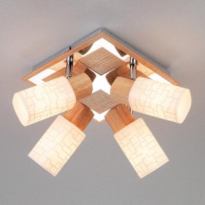 Спот 20029 20029/4 хром/светлое дерево